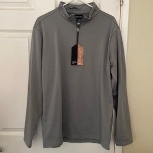 Brand new Medium Size, gray color long sleeve Fleece quarter zip shirt